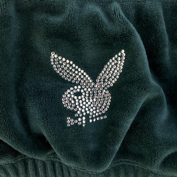 PLAYBOY - Velour Tube Top with Rhinestone Logo (matching pants now available!!) - Picture 2 of 3